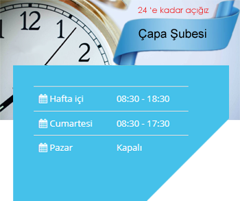 Çapa Şubesi Çalışma Saatleri